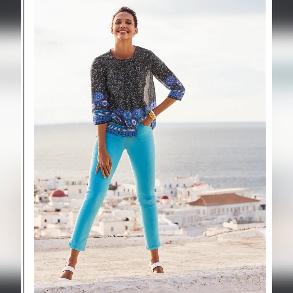 NWT Boden The Cambridge Ankle Skimmer Size‎ 12 in Turquoise